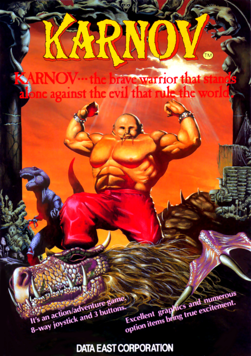 Karnov (US, rev 5) Arcade Game Cover